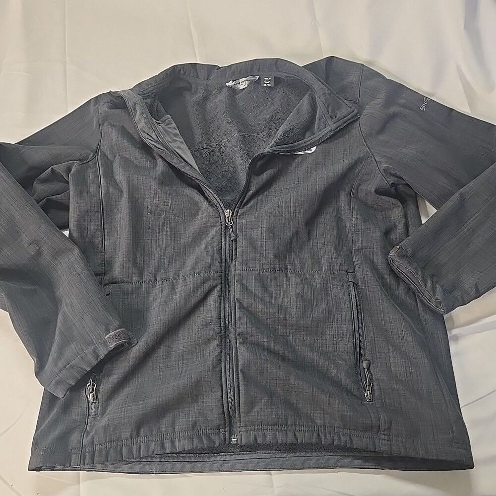 Eddie Bauer Fleece Lined Jacket Mens XL Gray Soft Shell Fall Gorpcore Streetwear